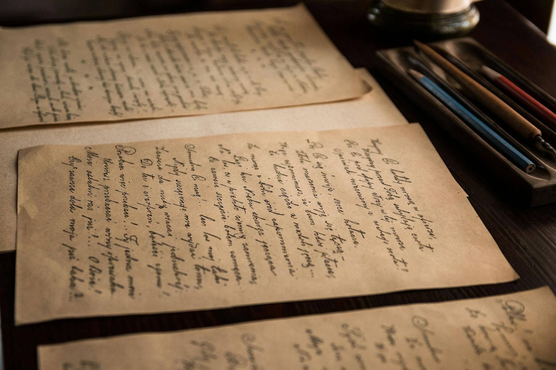 Handwritten letters on aged paper, illustrating a written spiritual petition