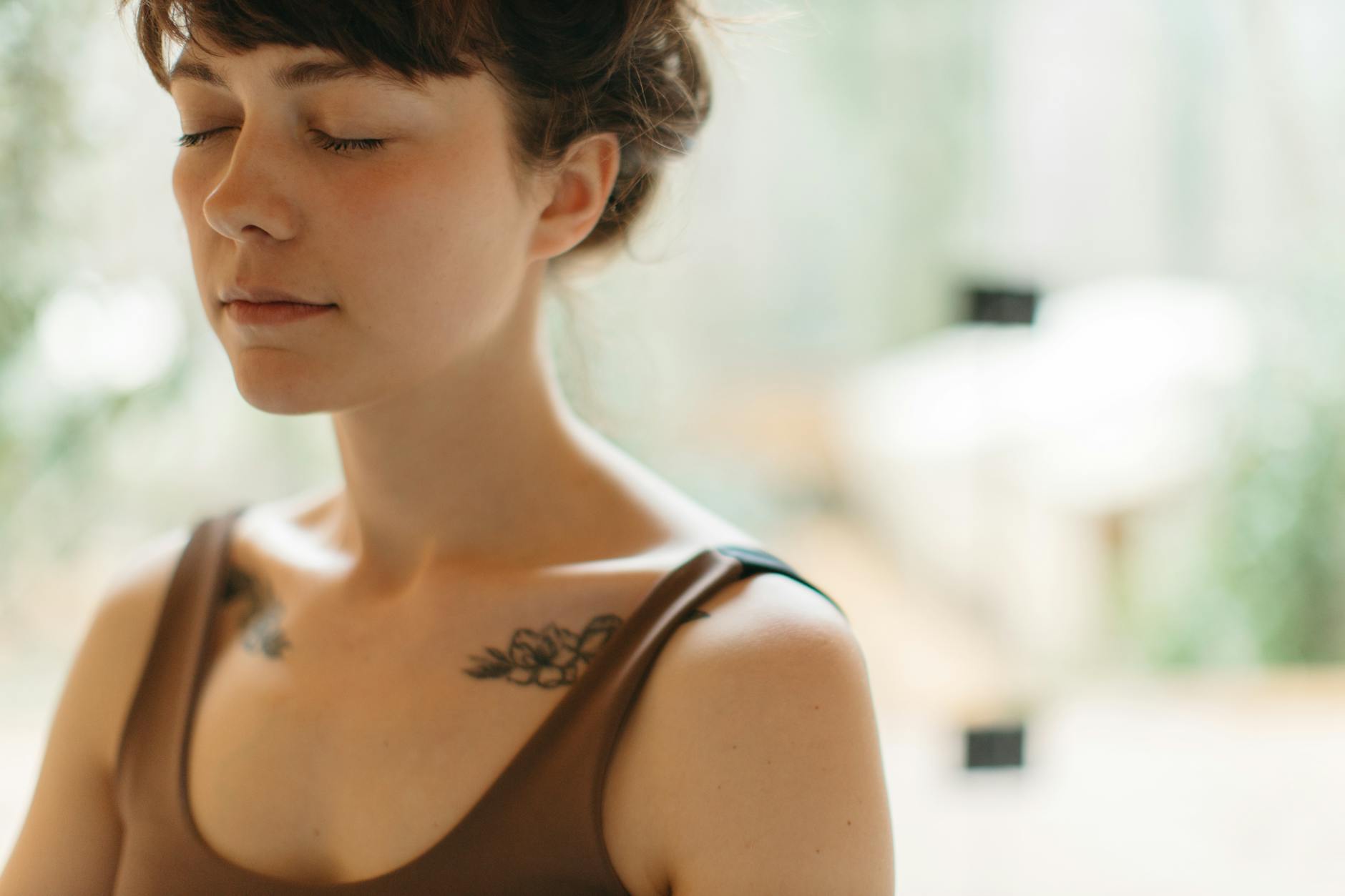 Calm, focused breathing practice with attention settled on a single object
